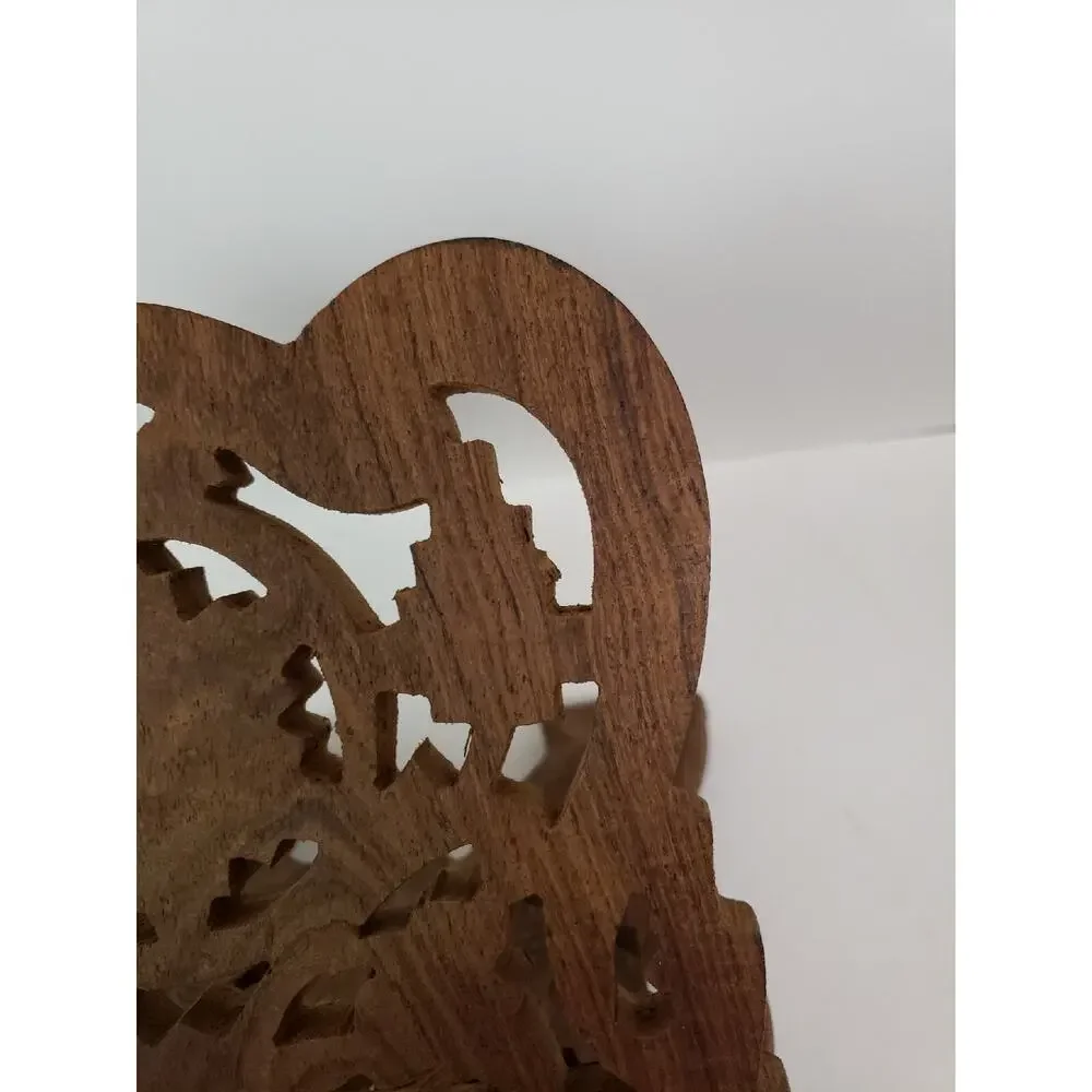 Hand Carved Wood Large Book/Bible Stand Holder Foldable